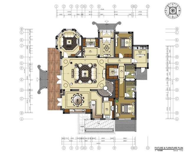 Plan d'étage de la villa de luxe