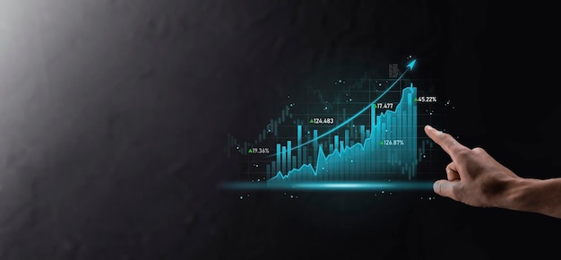 Plan financier et stratégie de développement commercialAnalyse du graphique financier et de l'investissement graphique du marché Échange d'économie numériquePlan de développement et de croissance croissanteInvestissement boursierbanque