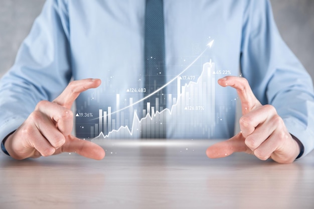 Plan financier et stratégie de développement commercialAnalyse du graphique financier et de l'investissement graphique du marché Échange d'économie numériquePlan de développement et de croissance croissanteInvestissement boursierbanque