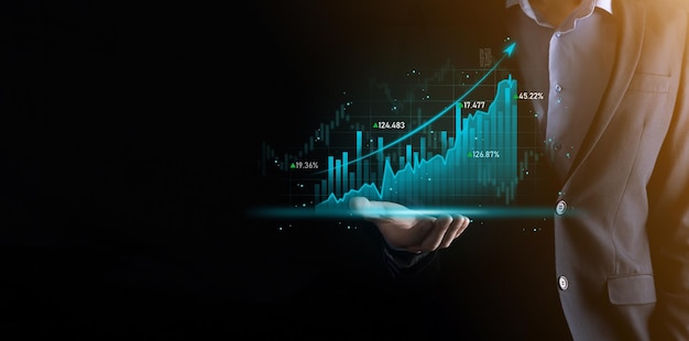 Plan financier et stratégie de développement commercialAnalyse du graphique financier et de l'investissement graphique du marché Échange d'économie numériquePlan de développement et de croissance croissanteInvestissement boursierbanque