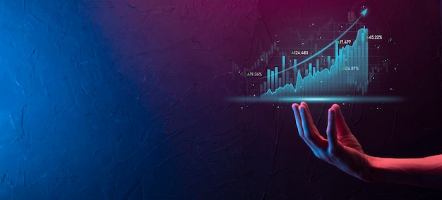 Plan financier et stratégie de développement commercialAnalyse du graphique financier et de l'investissement graphique du marché Échange d'économie numériquePlan de développement et de croissance croissanteInvestissement boursierbanque