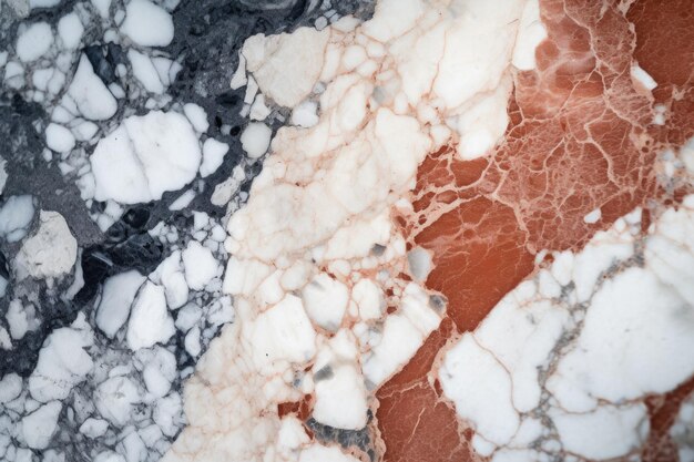 Plan macro abstrait de textures de marbre créées avec une IA générative
