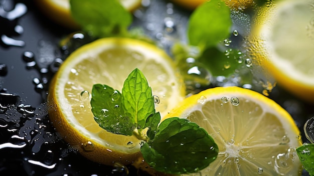 Un plan macro sur un cocktail Mojito au citron acidulé