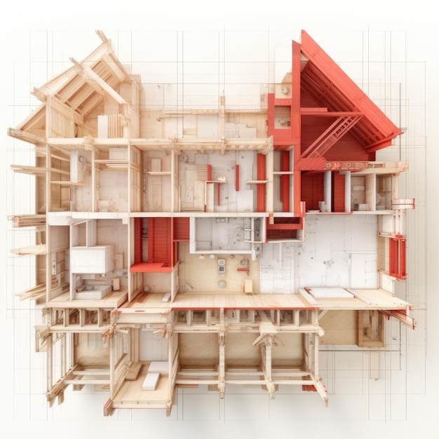 Plan de la maison avec des plans sur le dessus