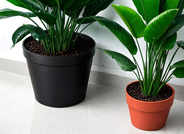 Photo plan rapproché d'une plante de caoutchouc pour bébé plante de caoutchouc fraîche isolée en pot sur fond blanc
