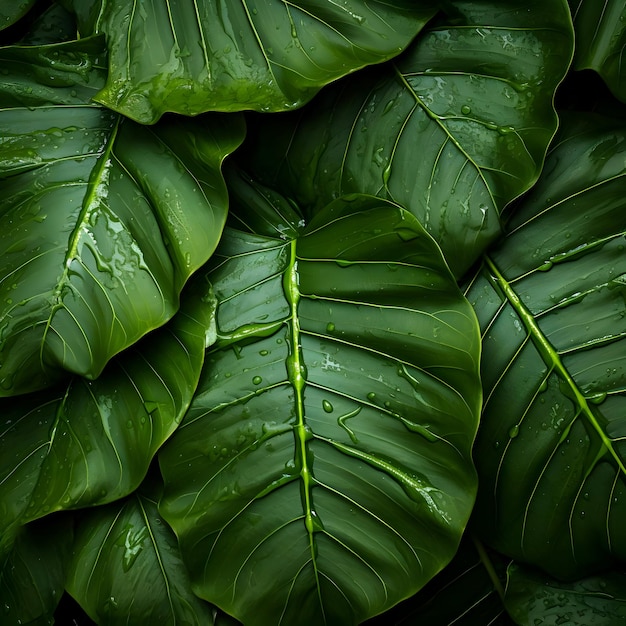 Plan rapproché de la texture des feuilles vertes haute résolution