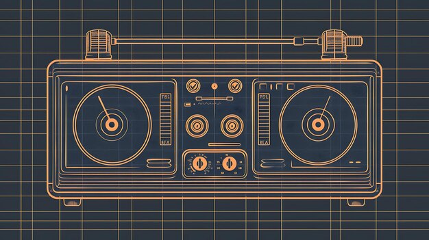 Photo un plan d'un tourne-disque le tourne-disk a deux tourne- disques un mixeur et un crossfader