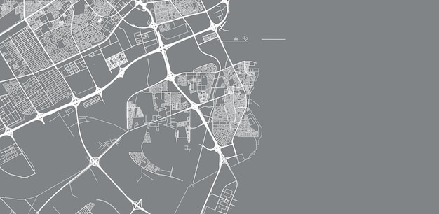 Plan de la ville vectorielle urbaine d'Al Wakrah Qatar