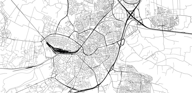 Plan de la ville vectorielle urbaine d'Amersfoort aux Pays-Bas