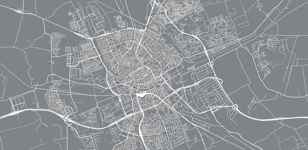 Photo plan de la ville vectorielle urbaine de groningue aux pays-bas