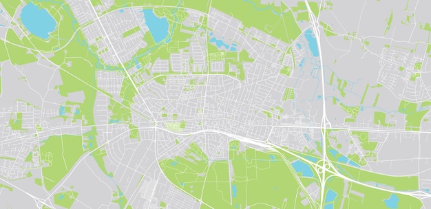 Plan de la ville vectorielle urbaine de Herning Danemark