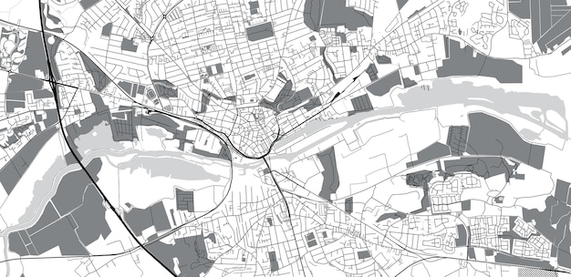 Photo plan de la ville vectorielle urbaine de randers danemark