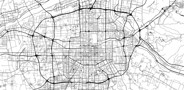 Plan de la ville vectorielle urbaine de Xian Chine