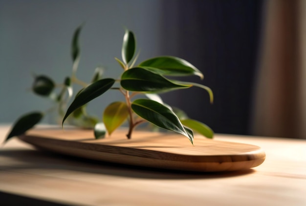 Planche en bois avec une plante