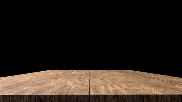 Planche de texture en bois vide ou vue de dessus de table fond isolé