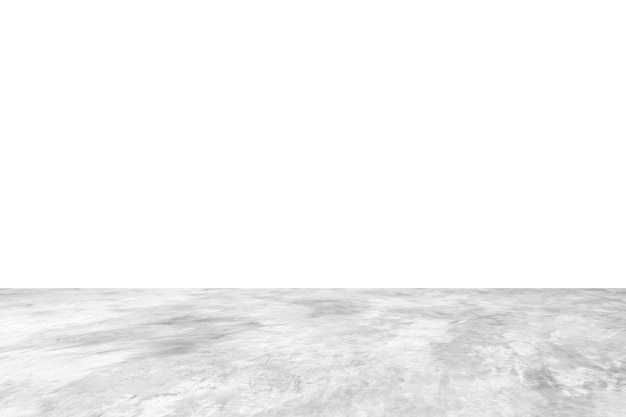 Plancher de béton gris vide isolé sur fond blanc