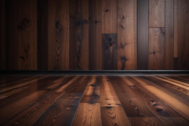 Plancher en bois sombre à résonance rustique