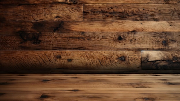 un plancher en bois, une vieille paroi, une surface de fond en bois dur