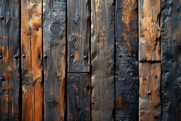 Les planches de bois altérées variété de textures et de motifs naturels profonds soulignant la beauté du bois vieilli comme revêtement de mur papier peint de fond de texture