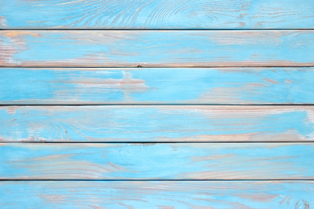 Planches de bois bleues, une surface en bois minable de la table de cuisine