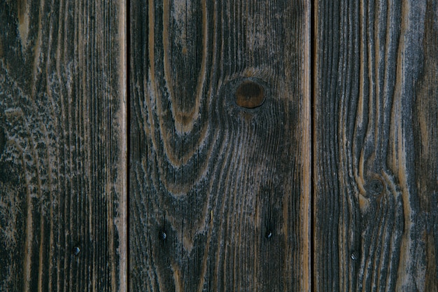 Planches de bois brun foncé avec texture de clous