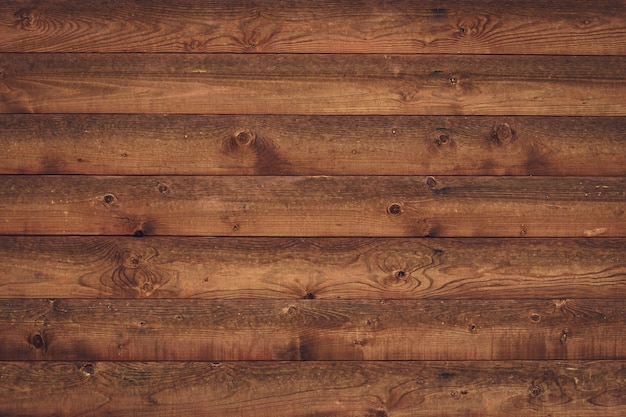 Planches de bois brun minable. Texture de bois de planche. Clôture sale en chêne vintage, table. Fond de texture de plancher grunge.