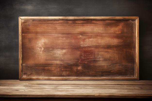 Photo des planches de bois rustiques avec un fond de tableau noir