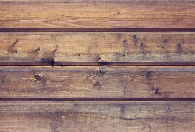 Planches horizontales sombres en bois vintage