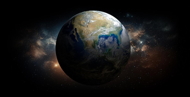 Photo planète terre avec sur fond d'espace éléments de cette image fournis par la nasa