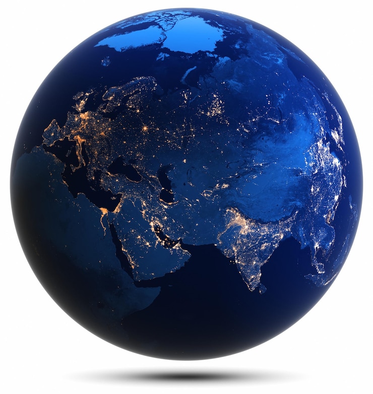 Photo planète terre globe isolé