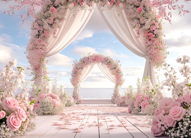 Planificateur de mariage Décoration florale générée par l'IA