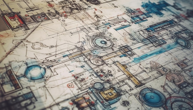 Photo plans et plans pour le développement de l'architecture moderne et de l'industrie de la construction générés par l'ia