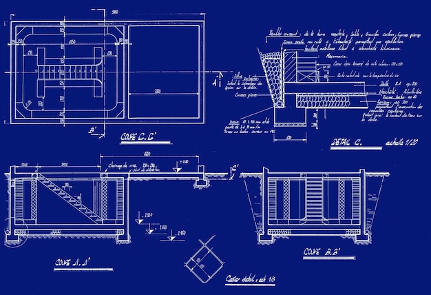 Plans pour la construction d'un sous-sol.