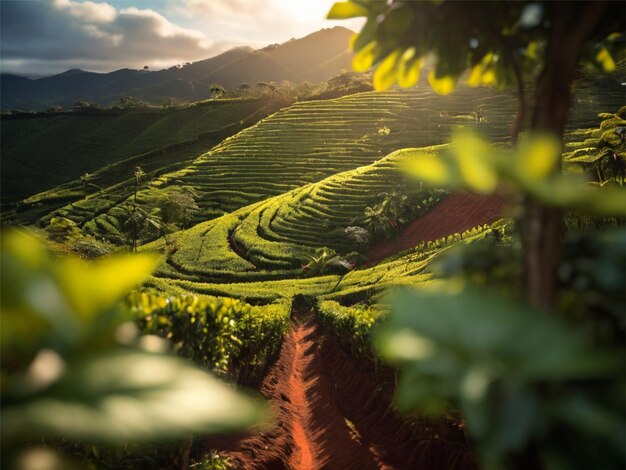 plantation de café et de thé