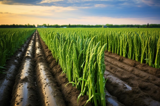 Plantation fraîche dans le paysage