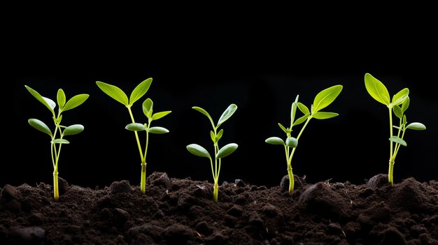 plantation de germes dans des pots