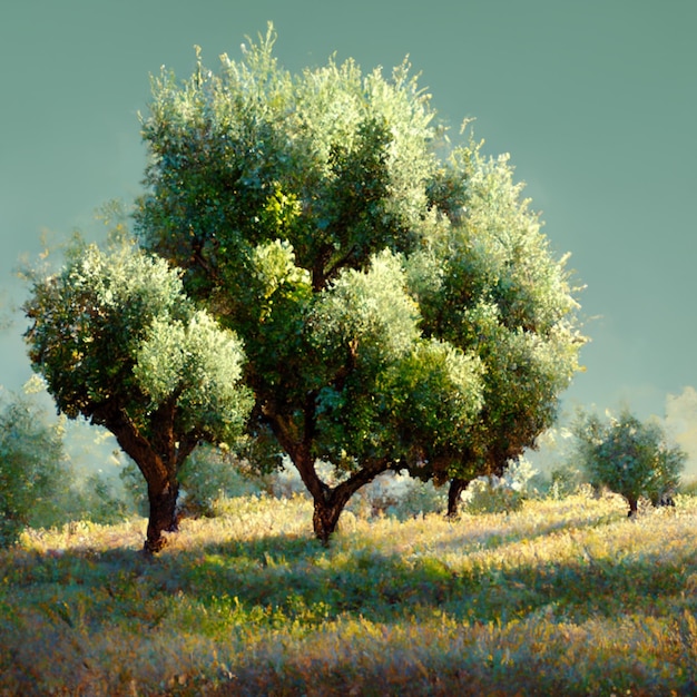 Plantation olive avec de vieux oliviers en Italie