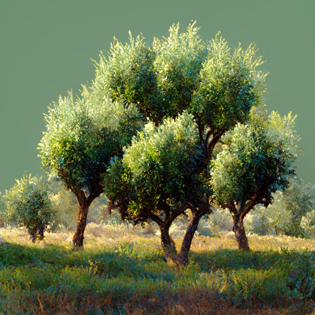 Plantation olive avec de vieux oliviers en Italie