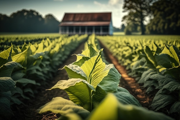 Plantation de tabac sous les rayons du soleil