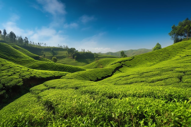 Une plantation de thé dans les montagnes de Munnar