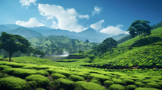 plantation de thé dans les montagnes