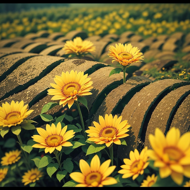 Photo la plantation de tournesols