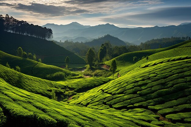 Photo des plantations de thé dans les hauts plateaux