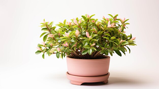 Plante Abelia sur un pot sur fond blanc