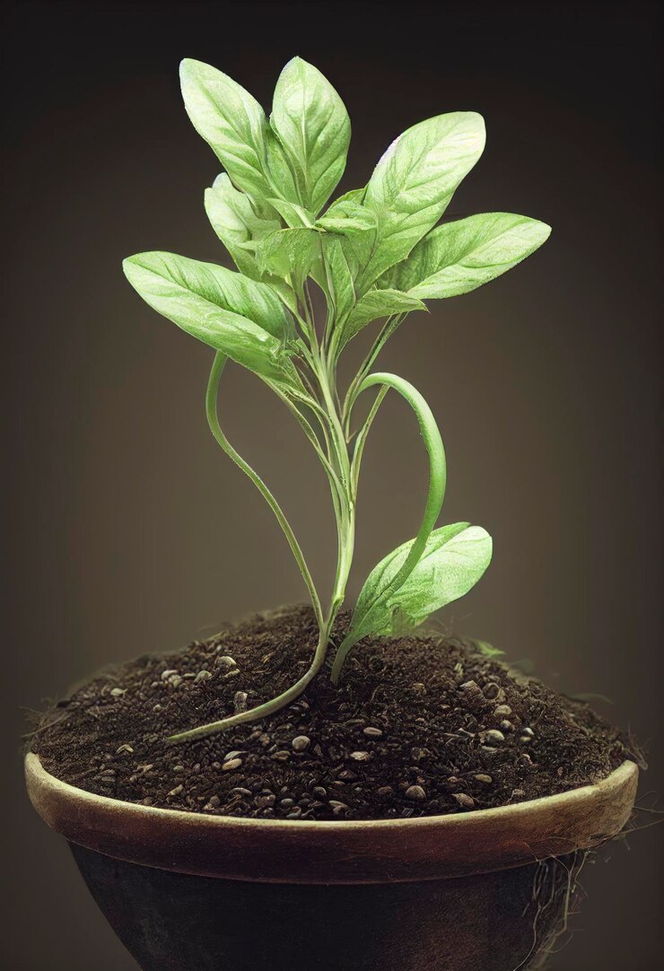 Photo une plante aux feuilles vertes est dans un bol