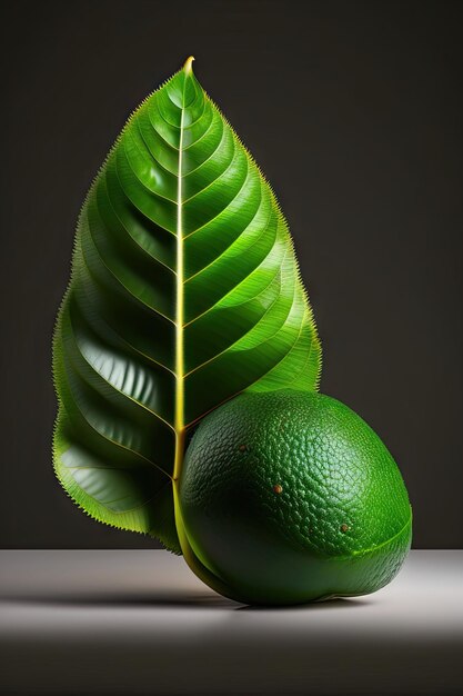 Photo plante à base de plantes tropicales kaffir lime citrus hystrix feuilles vert foncé branche d'arbre avec des épines isolées