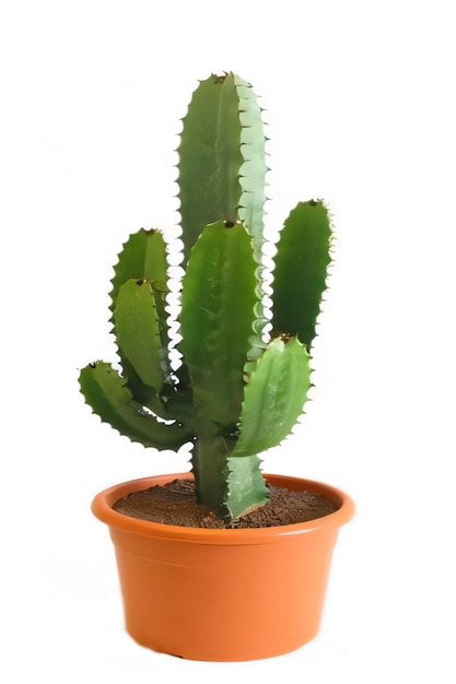 La plante de cactus est dans un pot.