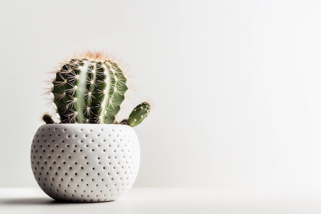 une plante de cactus à fond blanc