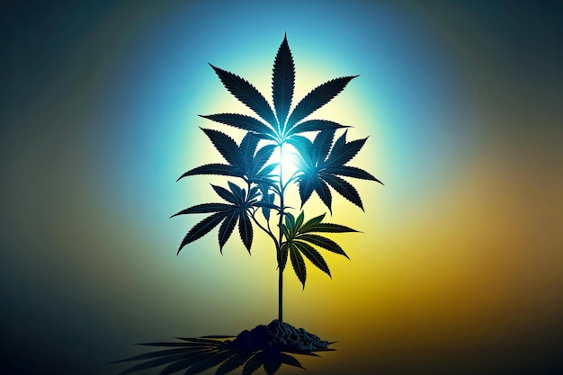 Photo plante de cannabis sur fond brillant