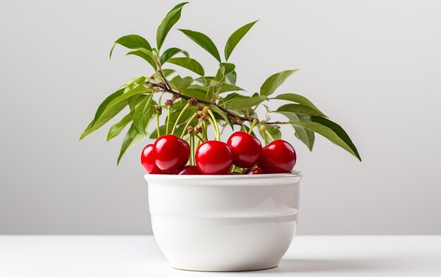 Plante de cerisier Bracero sur fond blanc propre